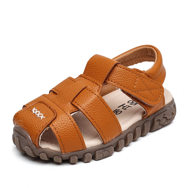 

Summer Boys Sandals Toddler Baby Beach Shoes For Kids Sandal Cross Cut-Outs Leather Open-Toe Flats Soft Soled Sport Casual Shoes