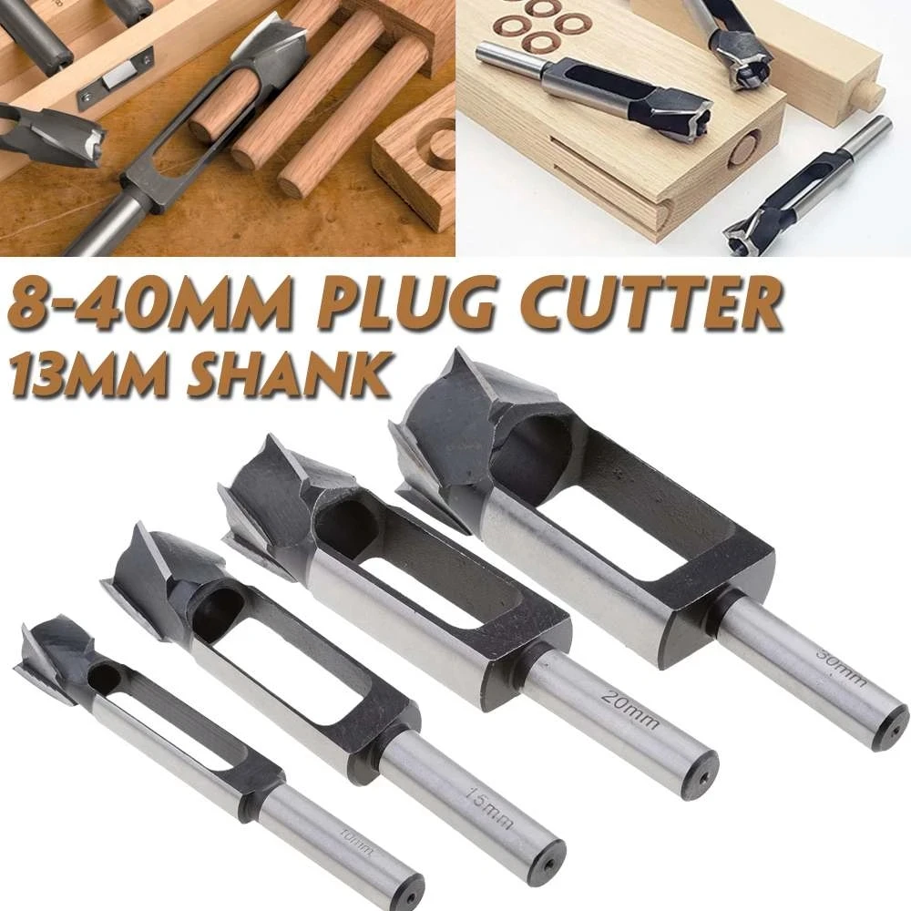 

8-40mm Straight And Round Wood Plug Hole Cutter Plug Cutting Drill Take Steel Knife Log Tenon Cork Woodworking Drilling Tool