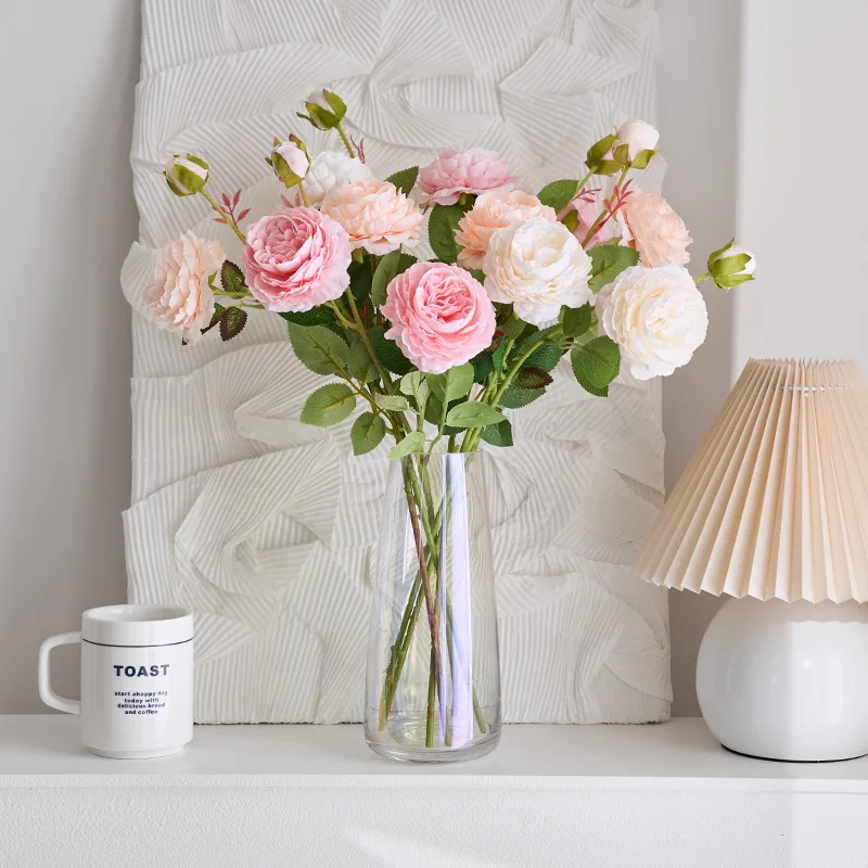 Пион имитация цветка шелковый крытый искусственный букет роз украшение