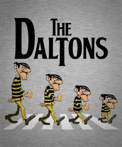 Мужская футболка Funny The Daltons Abbey Road Lucky Luke. Летняя хлопковая унисекс с короткими