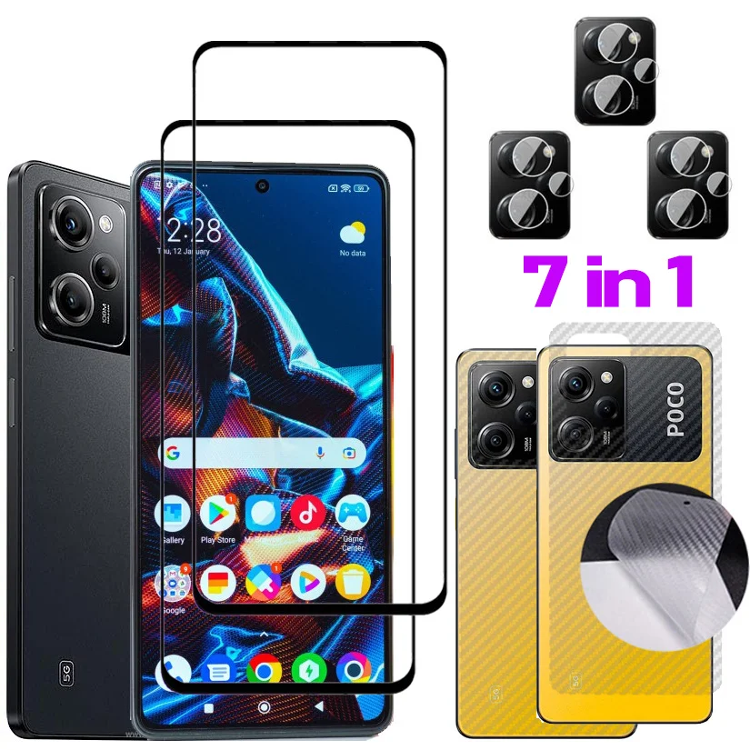 

1~7Pcs,Tempered Glass Poco X5 Pro Glass Screen Protector For Xiaomi Poco X5 Pro 5G Shatterproof Water Proof Poco M4 X4 F4 X3 GT M3 Pro Poko M5 M5S C50 Anti-scratch Soft Camera Lens Back Film Pocco X 5 Pro C40 Glass