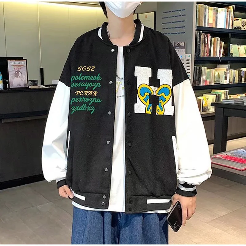 

Outerwear Loose Korean Printing Autumn Embroidery Oversized Baseball Jackets Women Coat Casual Students Harajuku