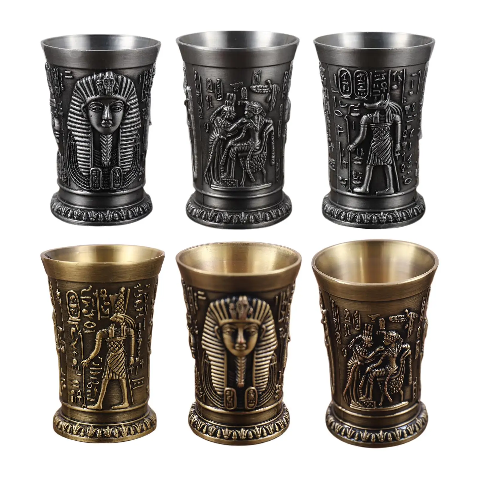 

Стеклянная посуда из цинкового сплава, старинный Египетский персонализированный рисунок, посуда для напитков