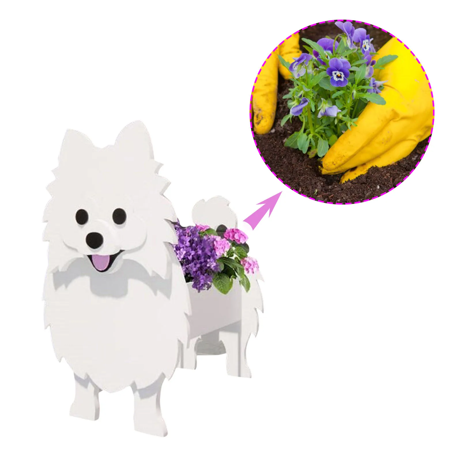 

Pots Cats Furn Villa Dogs Pet Garden Corgi Garden Decoration Puppy Flower Potted Patio Lawn & Garden