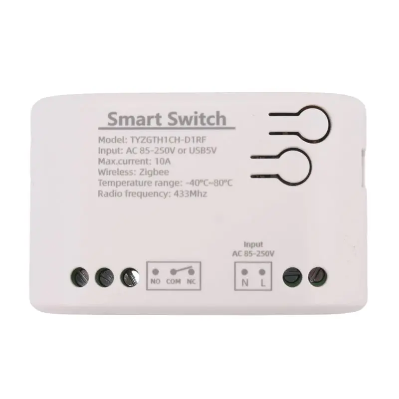 Фото Умный переключатель Zigbee ABFA Tuya с датчиком температуры, пассивное сухое контактное реле Zigbee, работает с домашним помощником №5