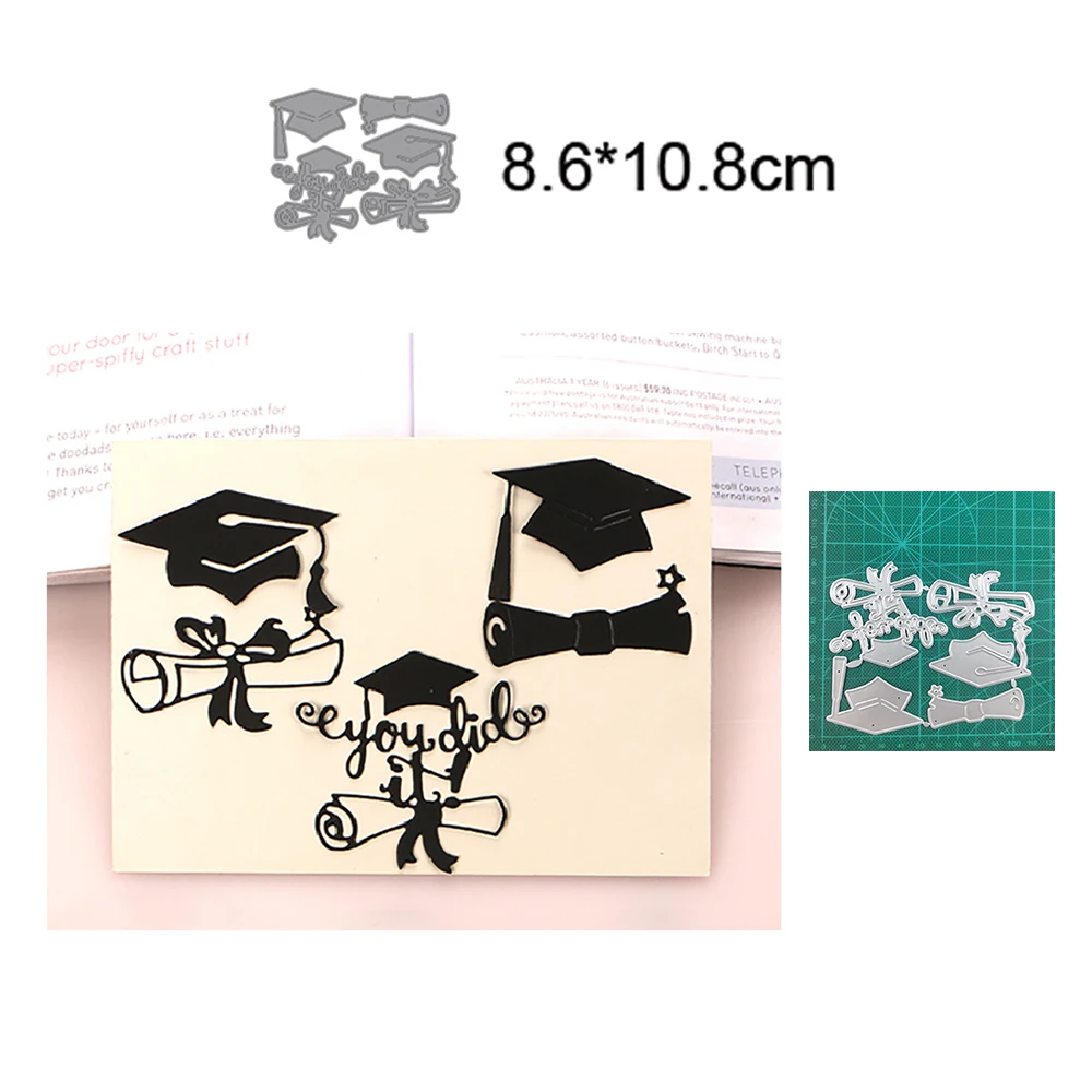 

Graduation Season Books Hat 2022 New Metal Cutting Dies Decorative Scrapbooking Photo Album Paper Knife Blade Punch Embossing