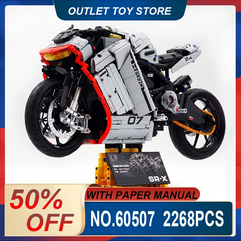 GULY 60507 MOC Технический 1:5 Мотоцикл ZERO SR-X Модель Строительные блоки Кирпичи DIY