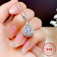 real diamond jewelry s925 sterling silver color necklace gemstone women bijoux femme mujer collares silver 925 jewelry pendant