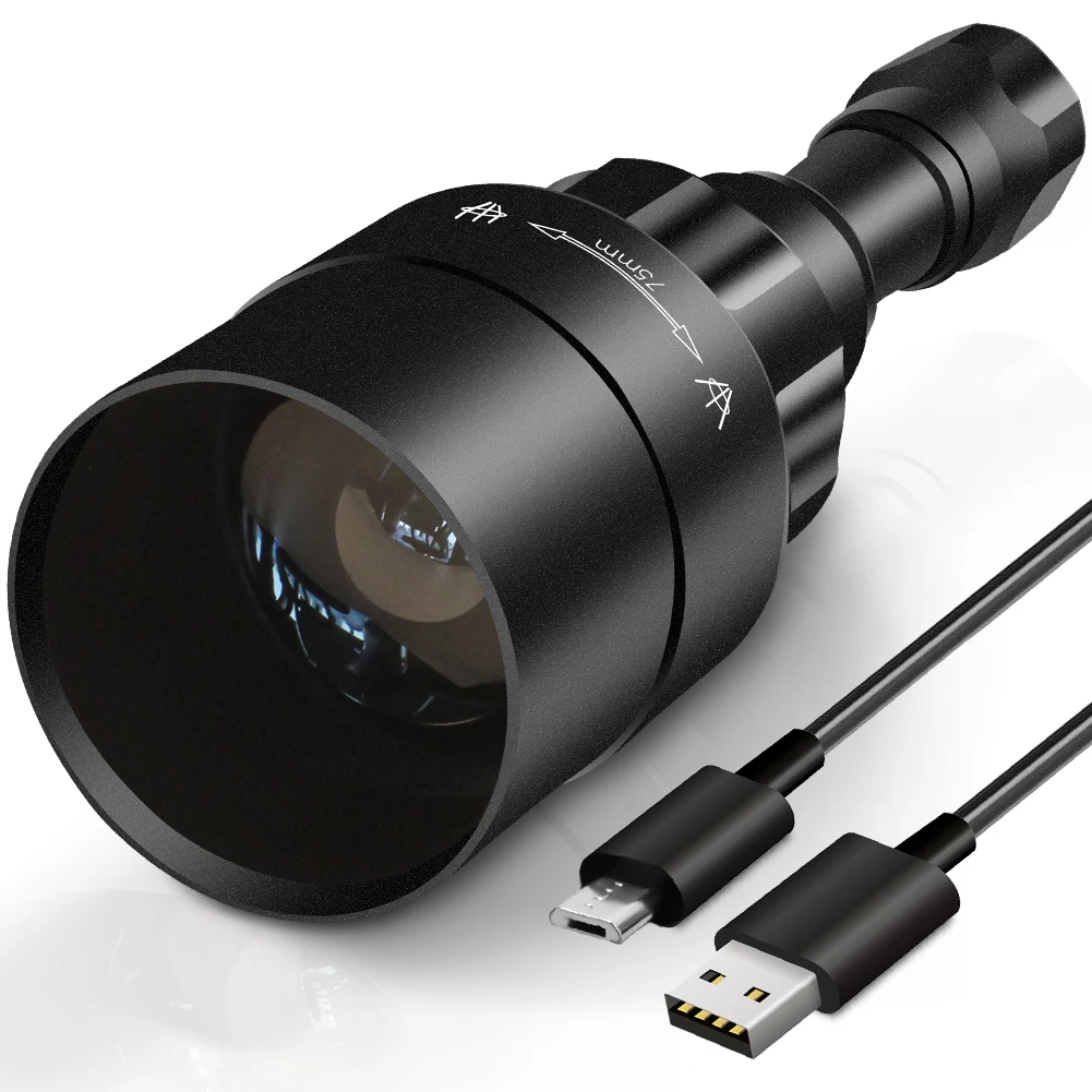 

UniqueFire T75 LED Flashlight 3W 940nm Illuminator Lamp Adjustable Focus Torch USB Rechargeable Torch Night Vision for hunting