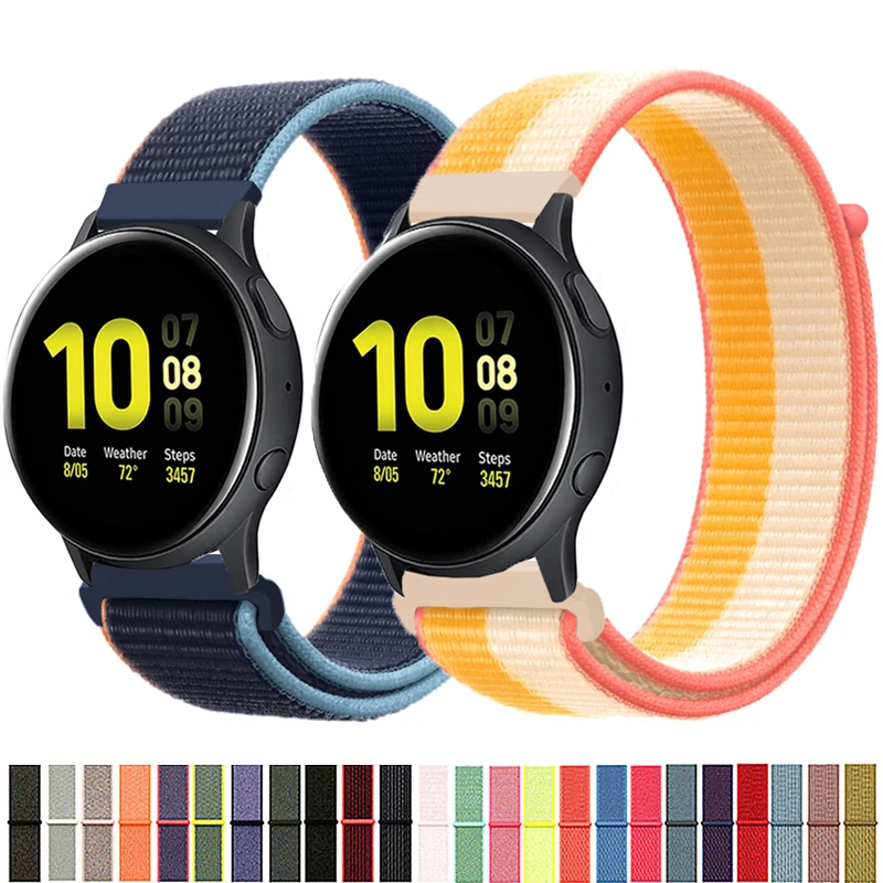 

Ремешок нейлоновый для Samsung Galaxy Watch 4/4Classic, браслет для active 2 40 мм 44 мм 45 мм/46 мм/42 мм, Huawei watch GT 2 pro, 20 мм 22 мм