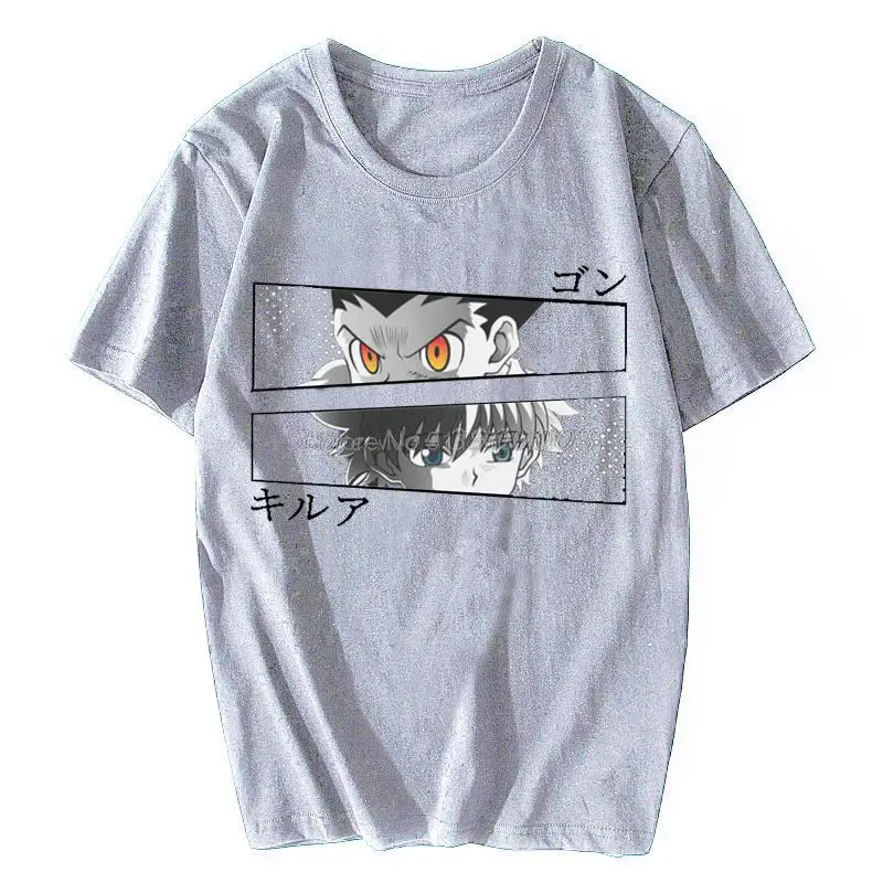 Футболка Killua And Gon мужская с принтом Модная хлопковая рубашка круглым вырезом