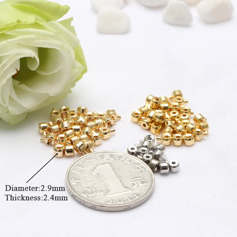 20pcs Brass Crimp Beads DIY Jewelry Accessories Positioning End Tip Clasp Crimp Beads Connector For Bracelet Necklace Handmade
