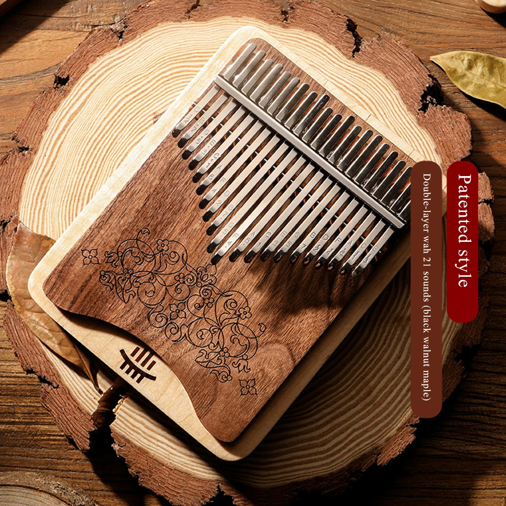 Hluru 21 Key Kalimba A Class высококачественный клен черный орех деревянный корпус