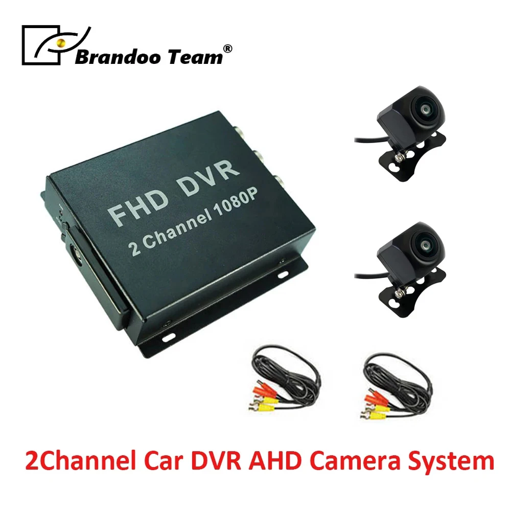 2CH автомобильный видеорегистратор 2 канала 1080P такси видео аудио рекордер CCTV