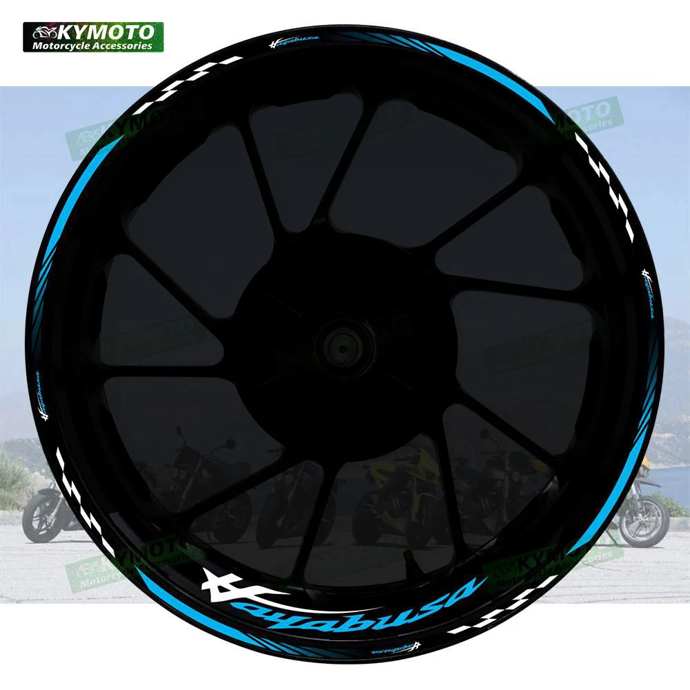 Фото Аксессуары для мотоциклов HAYABUSA GSX1300 R GSX-1300, 17-дюймовые наклейки на передние и задние колеса, модифицированные ступицы, светоотражающие наклейки №1