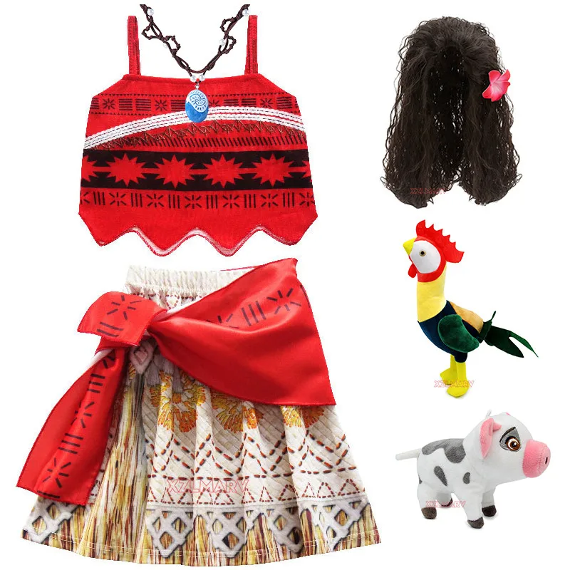 Детский костюм Моаны для девочек приключения летняя ваяна нарядная одежда