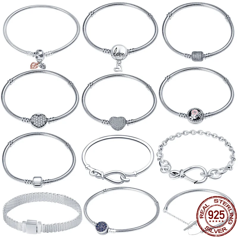 

Heißer Verkauf Klassische Serie 100% 925 Sterling Silber Herz Armband Fit Original-Beads Charms DIY Schmuck Geschenk Für Frauen