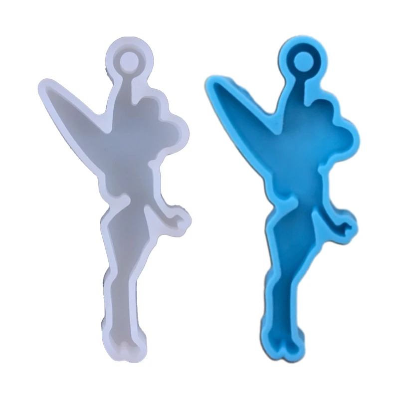 

D0LC DIY Flower Fairy Keychain Silicone Epoxy Mold DIY Keychain Pendant Jewelry Crafting Mould for Valentine Love Gift