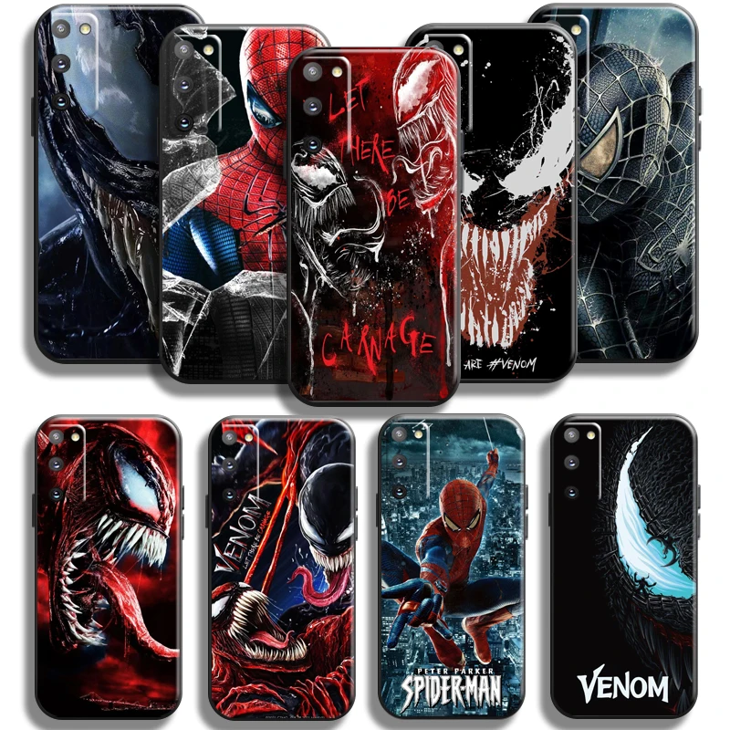 

Spiderman Venom Deadpool For Samsung Galaxy S20 S21 Plus Ultra FE 5G Samsung S21 S20 Phone Case Coque Liquid Silicon Black TPU