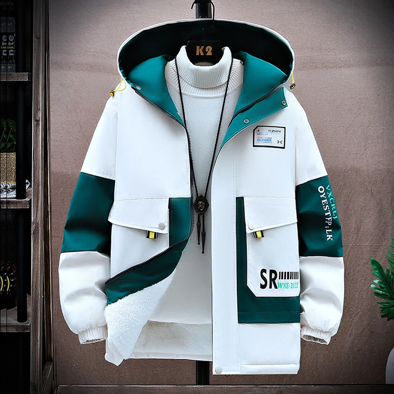 2023 Winter Parka Men Windbreak Thicken Warm Windproof Fur Coats Male fashion Hooded trench coat Men's Winter Jackets size M-4XL