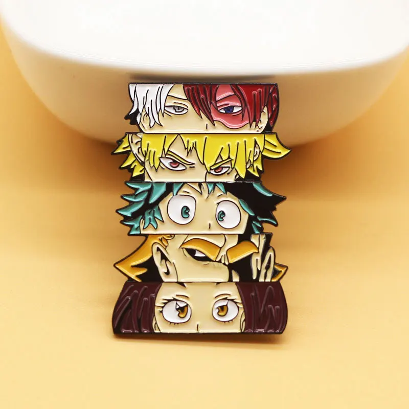 

XM-funny my hero academia metal badge japanese anime cartoon brooch popular jewelry pin personality accessories