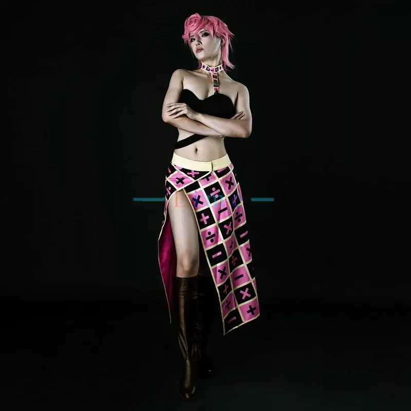 Аниме JoJo's Bizarre Adventure Косплей Триш Уна Костюм Женское Сексуальное Платье