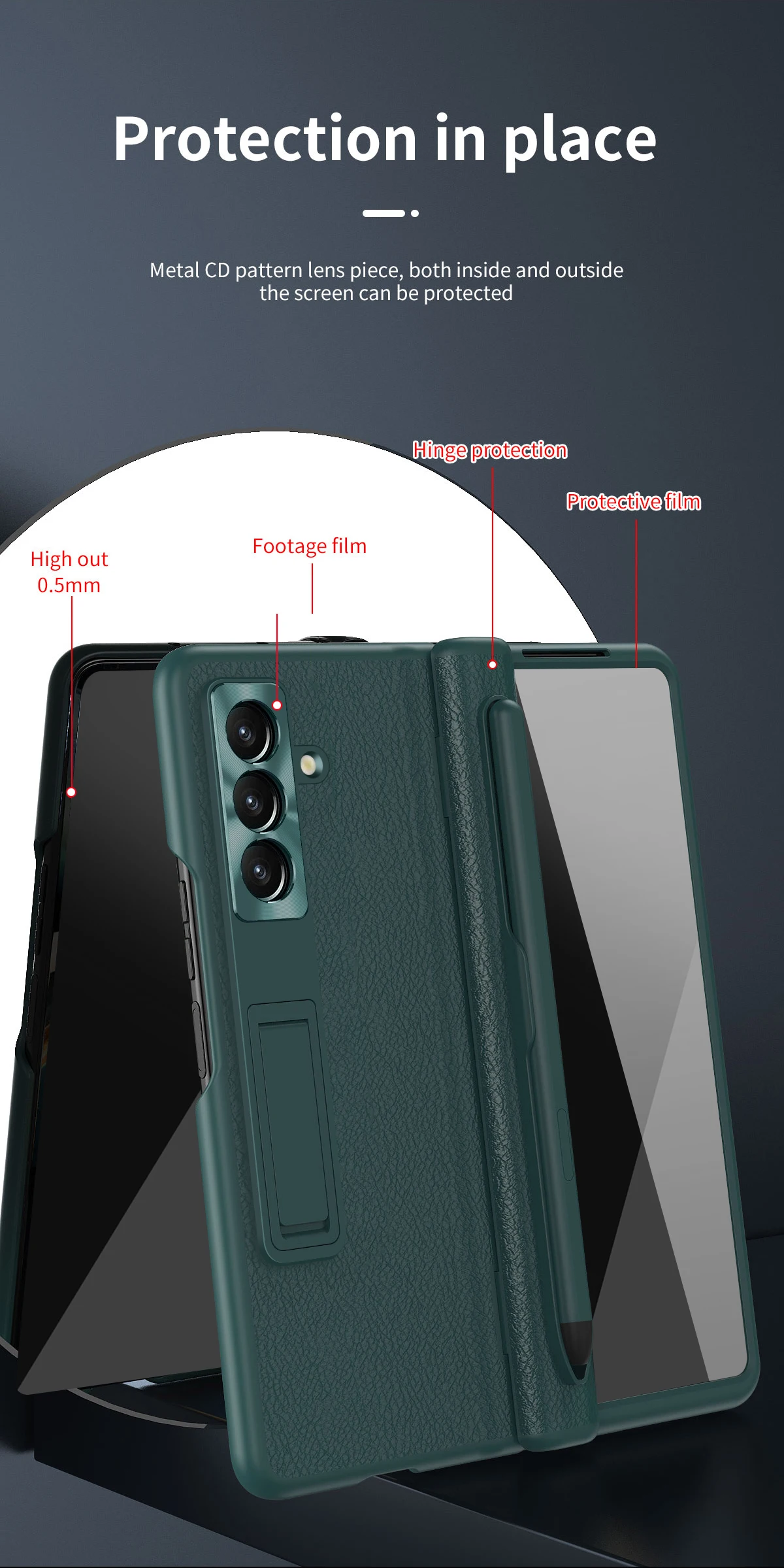 Фото Чехол с сенсорным стилусом для Samsung Galaxy Z Fold8 7 6 5, защитный чехол с магнитной подставкой, ударопрочный, 360-градусная защита, складная крышка. №3