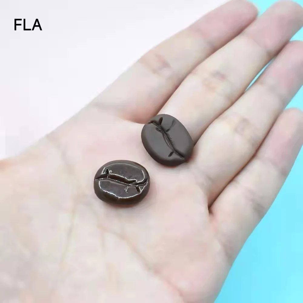 

100pcs/set Simulation Coffee Beans Flatback Resin Cabochon Fake Food Scrapbooking for Craft DIY Phone Decoration Accessories