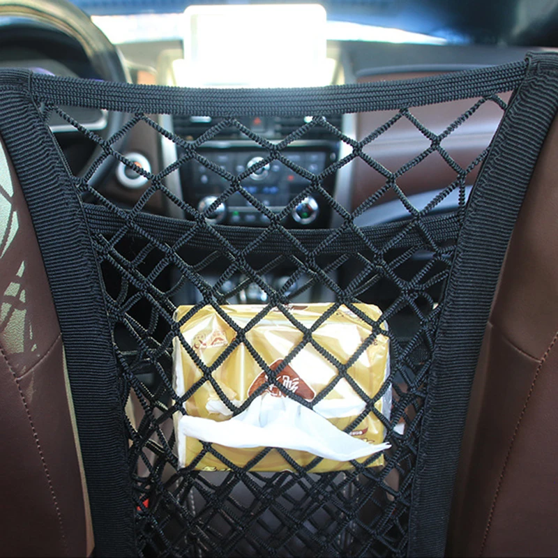 

Автомобильный Универсальный сетчатый карман на переднее сиденье, двухслойная сумка для хранения, аксессуары для интерьера Tidyin