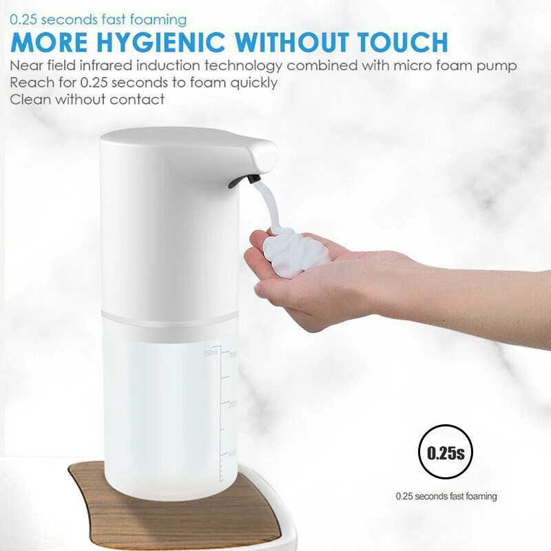 

Smart Hand Washing Alcohol Spray Soap Dispenser Touchless Foaming Liquid 350ml Ir Sensor Foam Washing Automatic Soap Dispenser