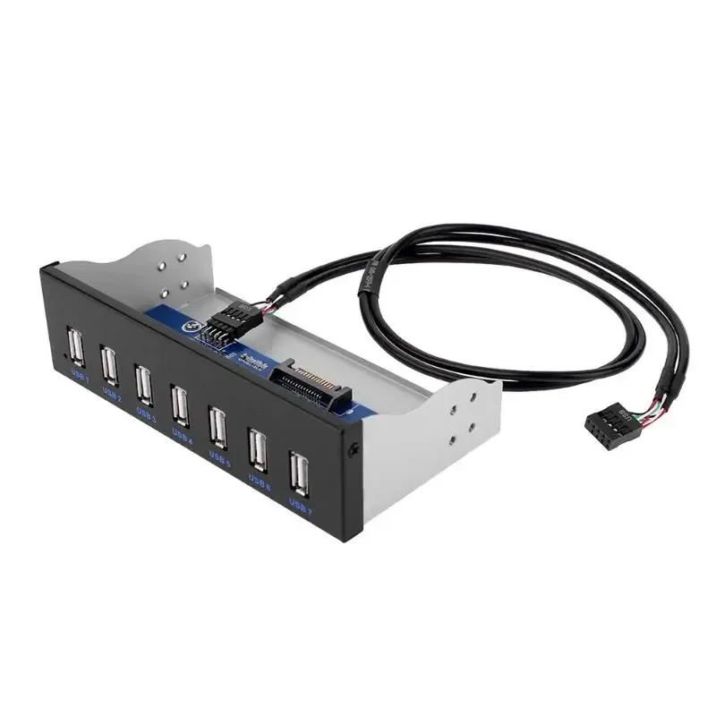 

USB-хаб 2,0 на 7 портов, 5,25 дюйма, передняя панель для компьютера