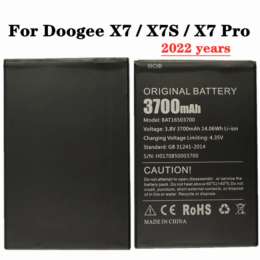 

Оригинальный Новый аккумулятор для Doogee X7 Pro, 3700 мАч, Полимерные литий-ионные батареи Для Doogee X7 X7S BAT16503700