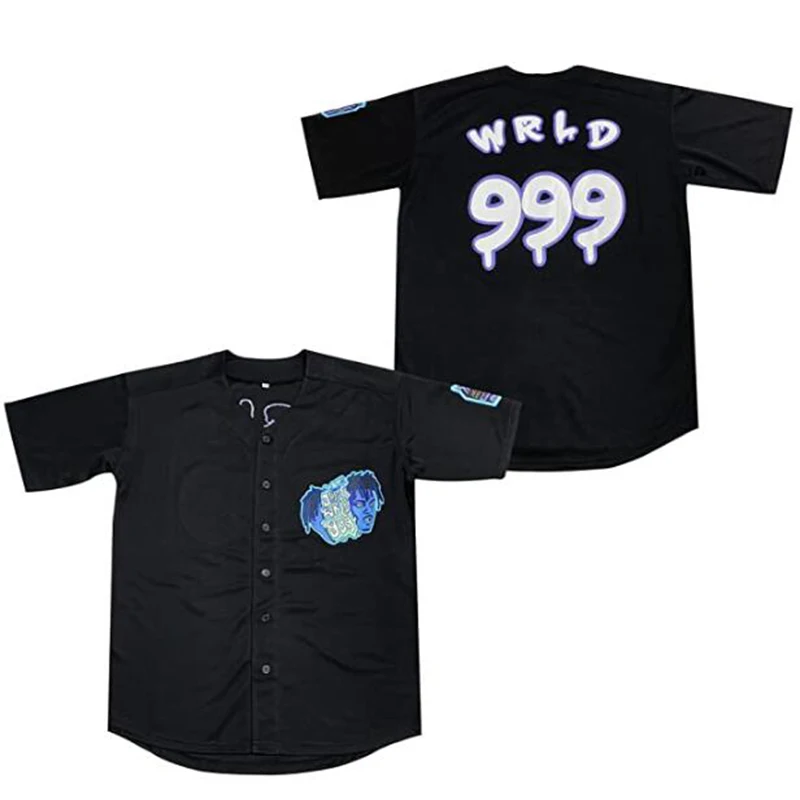 Men Baseball Jersey LYRICAL LEMONADE 999 JUICE WRLD Jerseys Sewing Embroidery High Quality Sports Outdoor Hip-hop Black 2023 New