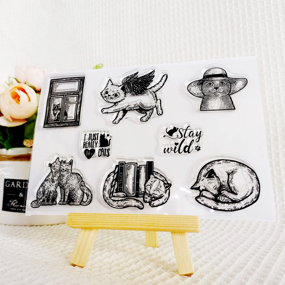 Новинка 2022 прозрачный силиконовый штамп с забавным котом серии сделай сам