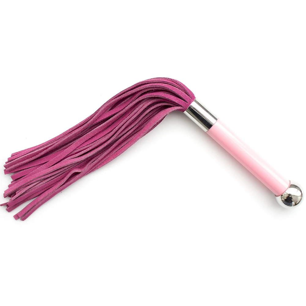 Premium Suede Flogger Whip for Horse Training Crop Whip Suede Acrylic Handle with Iron Ball