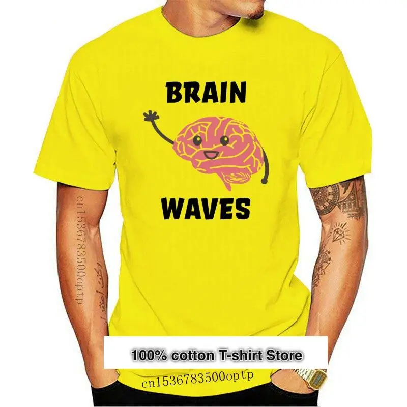 

Camiseta con estampado de olas del cerebro para hombre y mujer, ropa para parte superior masculina, nueva