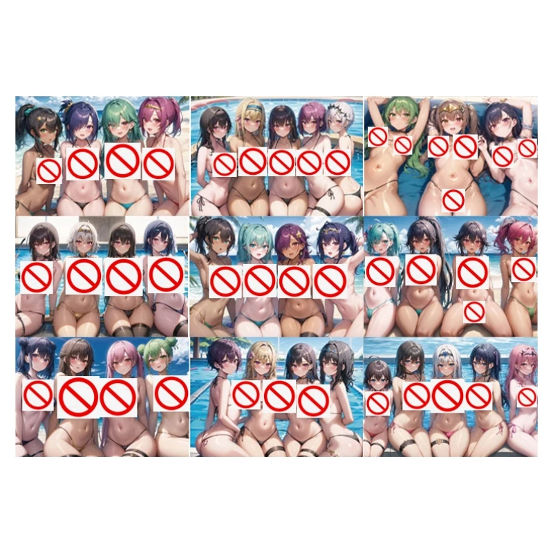 

9 шт./комплект, летняя крутая анимационная Радужная рефракционная карта