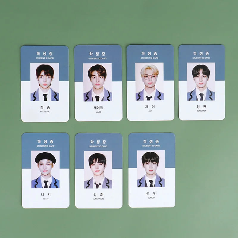 

KPOP ENHYPEN 2021 Seasonal Greetings Student ID Photo Signature Photo Card Collection Card Printing Card Gift Fan Collection
