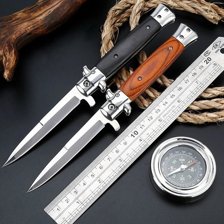 

Italian Classic Tactical Pocket Folding Knife 5CR13MOV Blade Wood Handle 59HRC Outdoor Survival EDC Knives Camping Hunting Tools