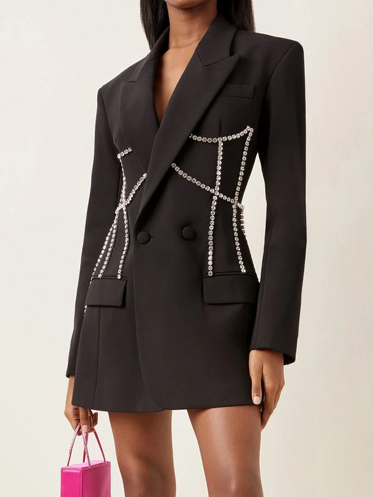 Aynaray 20224 осенне-зимний женский офисный пиджак с длинным рукавом однотонный черный