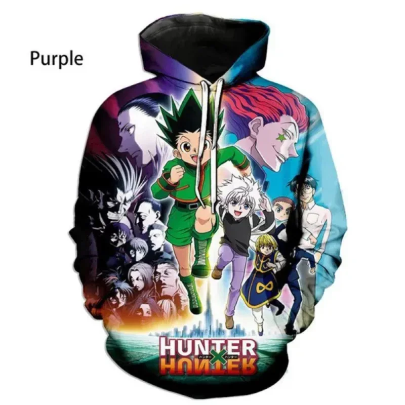 

New HUNTER x HUNTER Anime Hoodies for Kids Autumn Fashion Casual Oversized Hooded Sweatshirt for Unisex Harajuku Streetwear Tops
