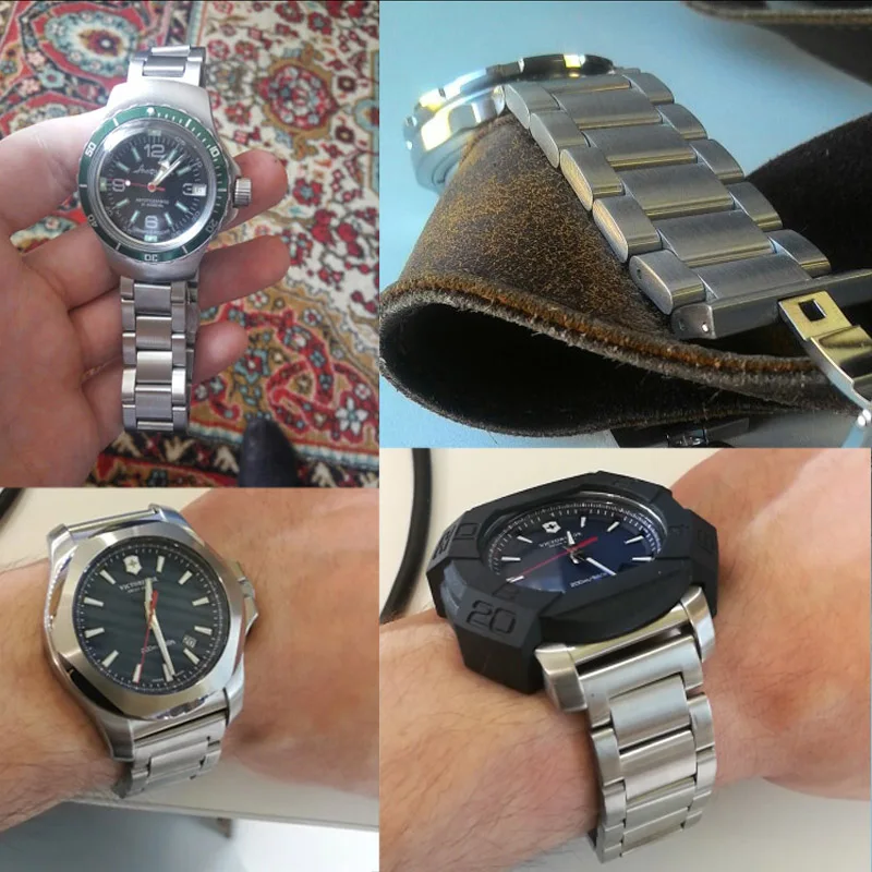 Stainless Steel Watchband Bracelet 18mm 20mm 21mm 22mm 23mm 24mm Women Men Silver Solid Metal Watch Band Strap Accessories