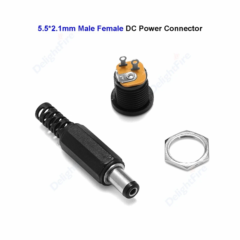 

5,5 мм, 2,1 мм, 2,5 мм, разъем питания постоянного тока, мужской и женский металлический адаптер для крепления на панели, разъем для печатной платы, видео, аудио, светодиодный DIY