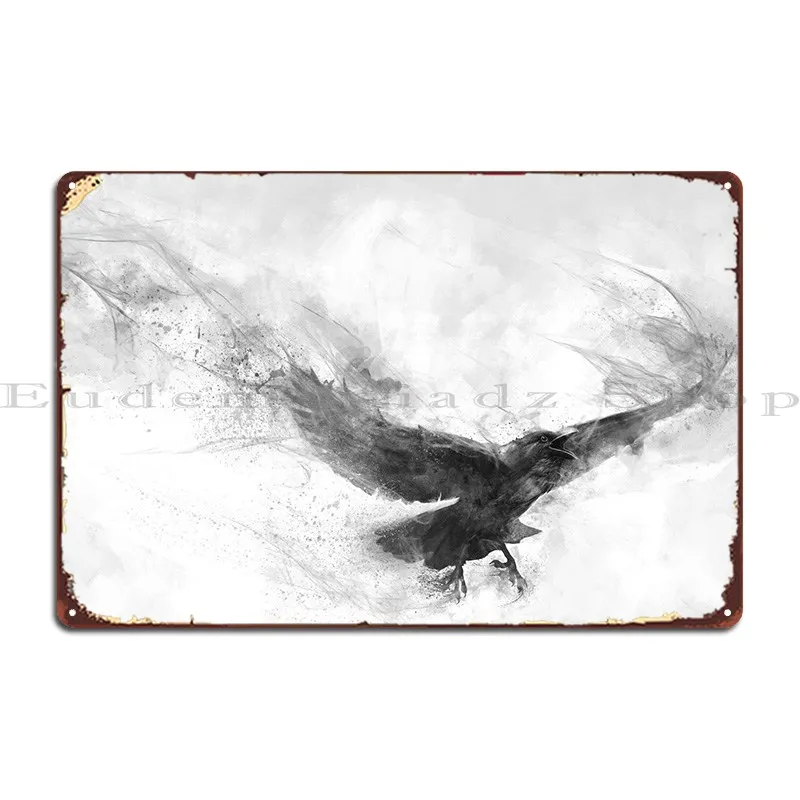 

Вороны, металлический знак ржавчины, брикет, индивидуальный фотографический знак