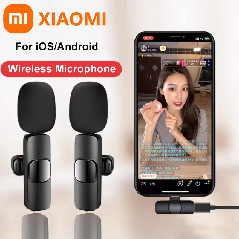 Беспроводной лавальерный микрофон XIAOMI портативный аудио-видео мини-микрофон для iPhone Android в прямой эфир игрового телефона.
