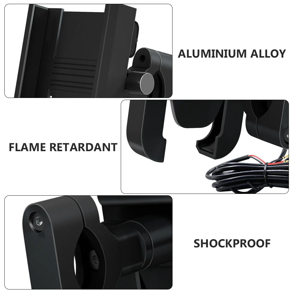 Mobile Phone Holders Car Charging Handlebar Mount Clip USB Motorcycle Aluminum Alloy Durable Mounts GPS Navigation Bracket