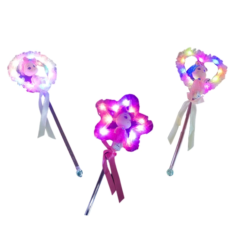 Детские светящиеся волшебные палочки для девочек 38 см звезда любовь сердце в