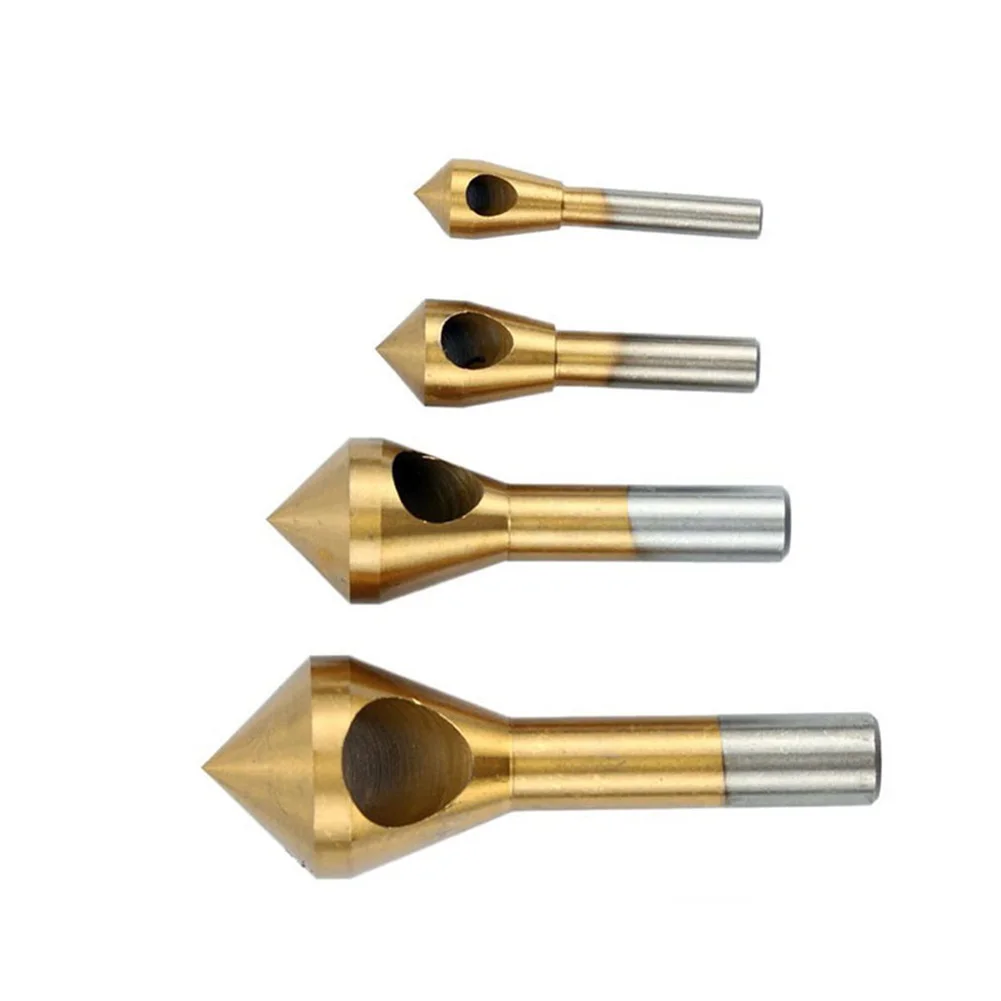 

Countersink Drill Bit Parts Replacement Titanium Tools 4Pcs Accessories Bit Hole Chamfering Countersink Cutter