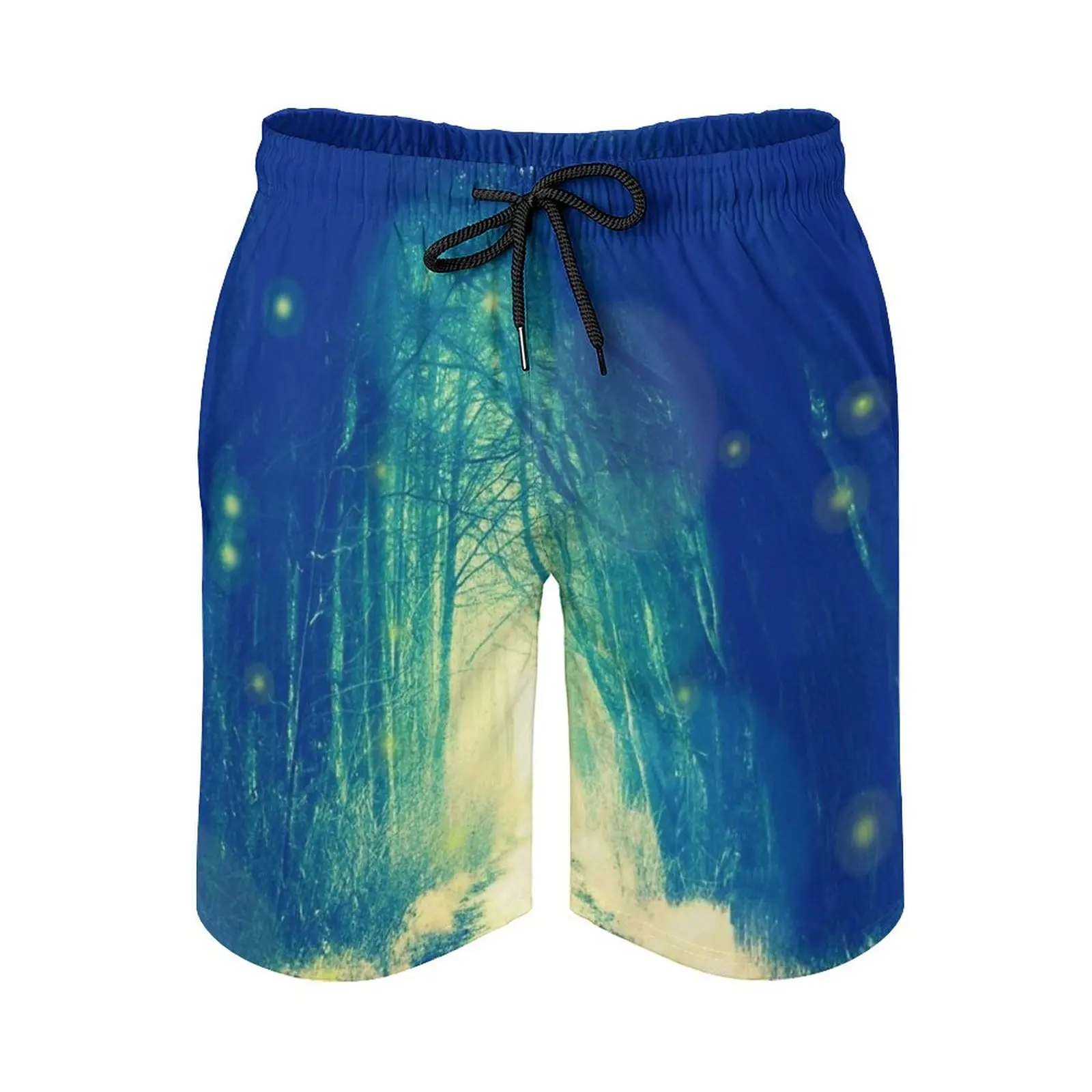 

Fireflies Men'S Beach Shorts 3D Printing Loose Surf Board Shorts Beachwear Fireflies Forest Darkness Fantasy Cool Awesome