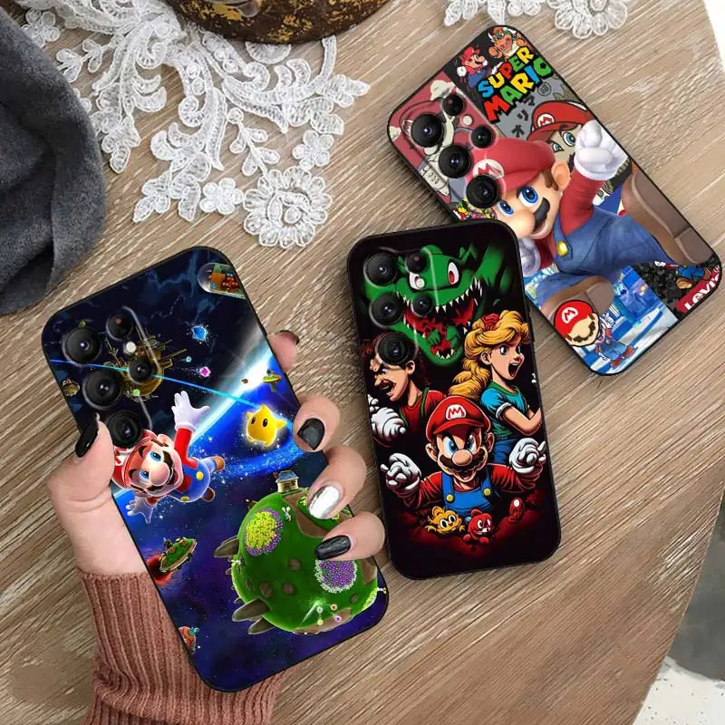 

Cute Cartoon Anime Mario Hot Phone Case For Samsung Galaxy S23 S22 S21 S20 FE Ultra Pro Lite S10 S9 S8 Plus S7 5G Black Cover